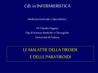 LE MALATTIE DELLA TIROIDE E DELLE PARATIROIDI
