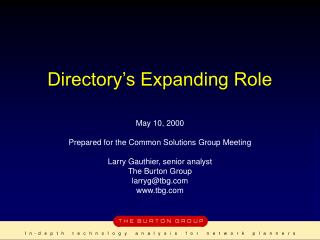 Directory’s Expanding Role