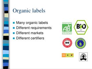 Organic labels