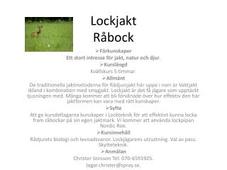 Lockjakt Råbock