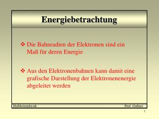 Energiebetrachtung