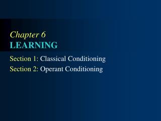 Chapter 6 LEARNING