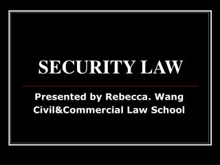 SECURITY LAW