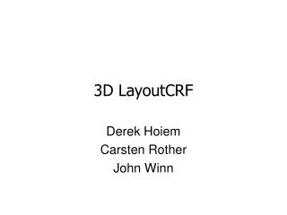 3D LayoutCRF