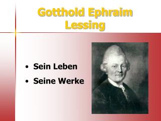 Gotthold Ephraim Lessing