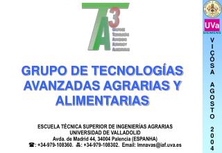 GRUPO DE TECNOLOGÍAS AVANZADAS AGRARIAS Y ALIMENTARIAS