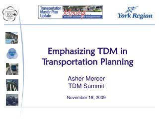 Emphasizing TDM in Transportation Planning