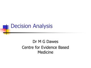 Decision Analysis