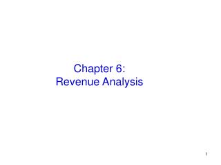 Chapter 6: Revenue Analysis