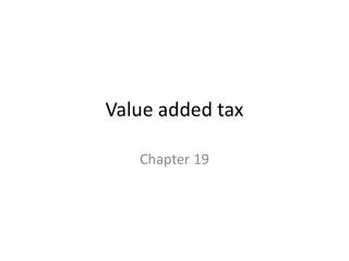 Value added tax