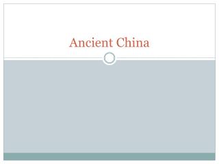 Ancient China