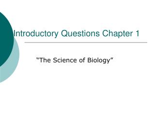 Introductory Questions Chapter 1