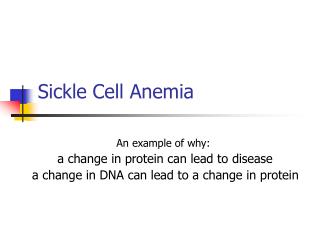 Sickle Cell Anemia