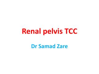 Renal pelvis TCC