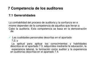 7 Competencia de los auditores