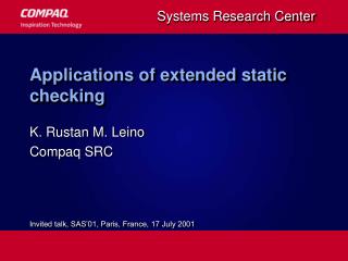 Applications of extended static checking