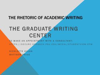 The Rhetoric of Academic Writing