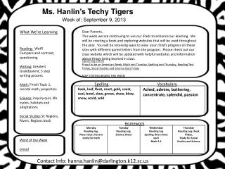 Ms. Hanlin’s Techy Tigers