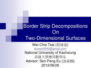 Border Strip Decompositions On Two-Dimensional Surfaces