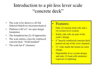 Introduction to a pit-less lever scale “concrete deck”