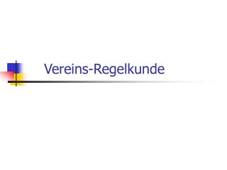 Vereins-Regelkunde