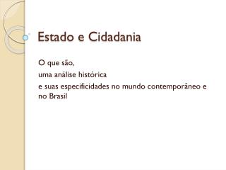 Estado e Cidadania
