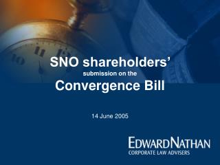 SNO shareholders’ submission on the Convergence Bill