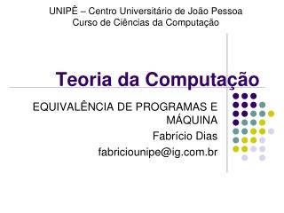 Teoria da Computação