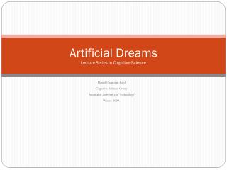 Artificial Dreams Lecture Series in Cognitive Science