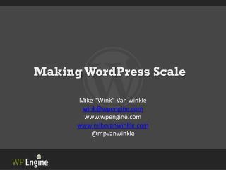 Making WordPress Scale