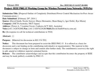 Project: IEEE P802.15 Working Group for Wireless Personal Area Networks (WPANs)