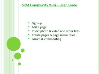SRM Community Wiki – User Guide