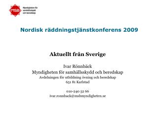 Nordisk räddningstjänstkonferens 2009