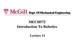 MECH572 Introduction To Robotics