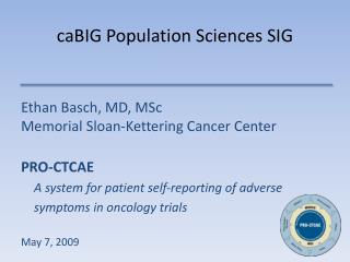 caBIG Population Sciences SIG