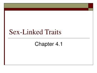 Sex-Linked Traits