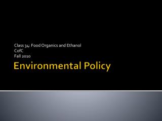 Environmental Policy