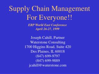 Supply Chain Management For Everyone!!