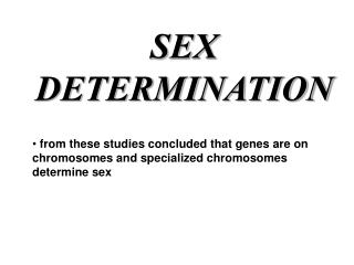 SEX DETERMINATION