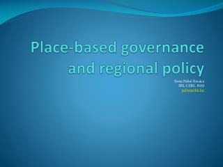 Place-based governance and regional policy