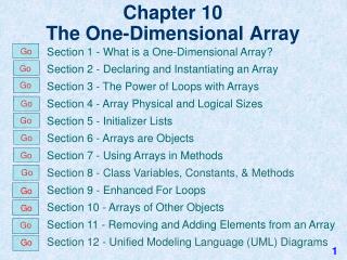 Chapter 10 The One-Dimensional Array