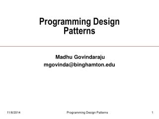 Programming Design Patterns