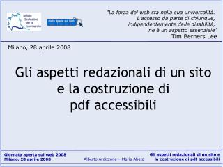 Gli aspetti redazionali di un sito e la costruzione di pdf accessibili
