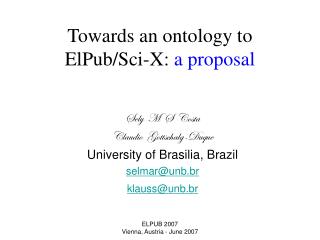 Towards an ontology to ElPub/Sci-X: a proposal