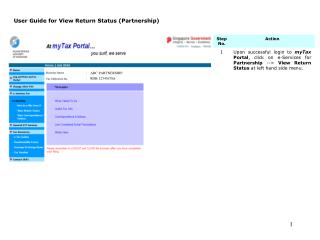 User Guide for View Return Status (Partnership)