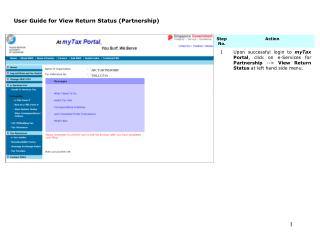 User Guide for View Return Status (Partnership)