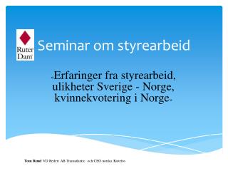 Seminar om styrearbeid