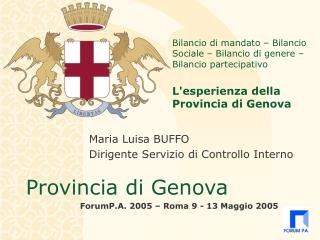 Maria Luisa BUFFO Dirigente Servizio di Controllo Interno