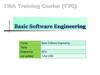 Basic Software Engineering