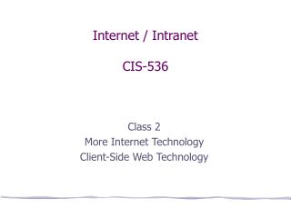 Internet / Intranet CIS-536